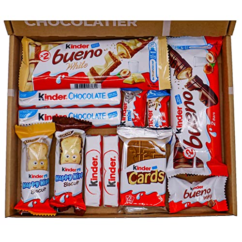 Kinder Bueno Hamper Box with White Chocolate and Kinder Card, Perfect Large Variety Premium Selection Box for Last Minute Gifts and Birthdays for Both Him and Her… (Medium Gift Box)