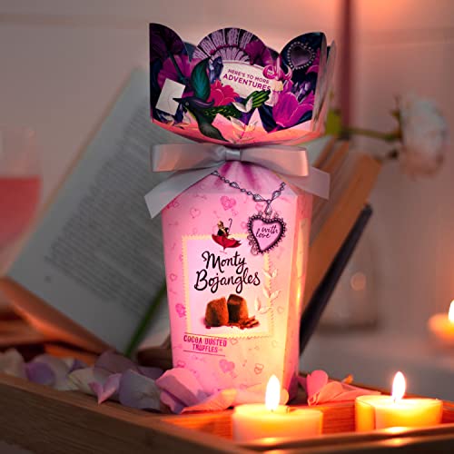 Monty Bojangles ‘With Love’ Bouquet of Chocolate Cocoa Dusted Truffles | Chocolate Truffles in Gift Box, 110g