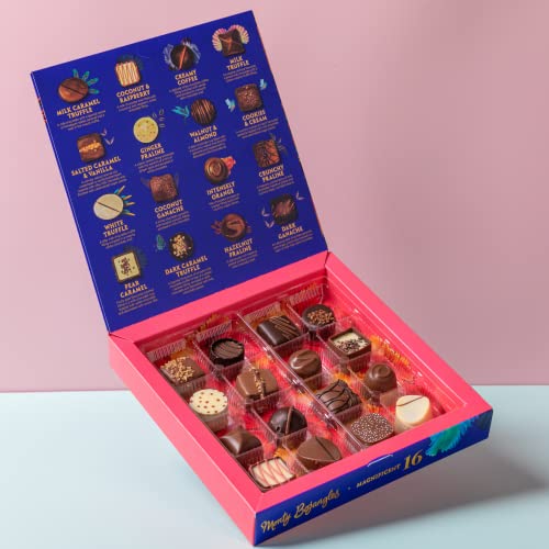 Monty Bojangles Magnificent Luxury Belgian Chocolate Selection Box | Gift Box - Assortment of 16 Milk, Dark and White Belgian Chocolates, 226g