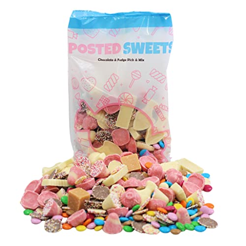 Posted Sweets 700g CHOCOLATE & FUDGE BAG OF PICK & MIX SWEETS - Large Classic Retro Candy Selection Pick n Mix - Gift Bag - Perfect Movie Night Hamper, Treats for Kids, Adults, Birthday Gifts