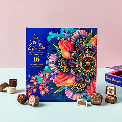 Monty Bojangles Magnificent Luxury Belgian Chocolate Selection Box | Gift Box - Assortment of 16 Milk, Dark and White Belgian Chocolates, 226g