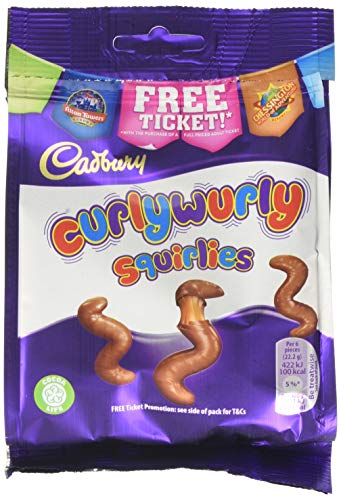 cadbury Curly Wurly Squirlies Chocolate Bag 95 g - Pack of 10