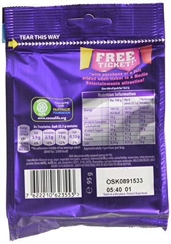 cadbury Curly Wurly Squirlies Chocolate Bag 95 g - Pack of 10