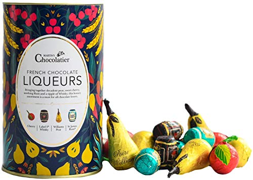 Martins Chocolatier French Chocolate Liqueurs | Pack of 2 Tins | Vegan Chocolates | Dark Chocolate with Premium Spirit Liquid Centres | Chocolate Gift