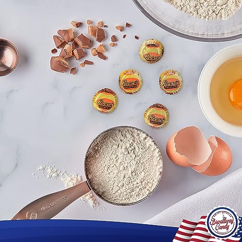 Broadway Candy Sweets Jar 500g - Reese's Mini Cups - Individually Wrapped American Sweets - Milk Chocolate-Enrobed Peanut Butter Mini Cups - Approximately 50 Pieces