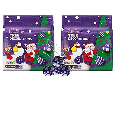 Cadbury Milk Chocolate Christmas Tree Baubles Decorations 72g (2 Pack)