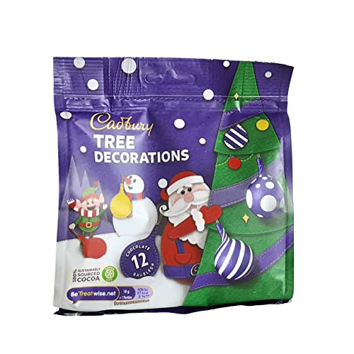 Cadbury Milk Chocolate Christmas Tree Baubles Decorations 72g (2 Pack)