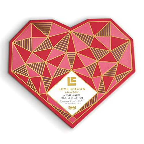 Love Cocoa Chocolate Luxury Truffle Gifts - Pink Chocolate Giant Gift Box Heart - 280g