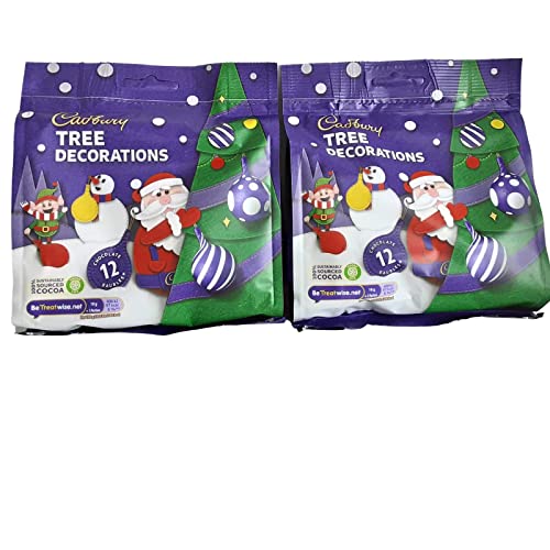 Cadbury Milk Chocolate Christmas Tree Baubles Decorations 72g (2 Pack)