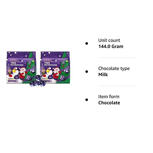 Cadbury Milk Chocolate Christmas Tree Baubles Decorations 72g (2 Pack)