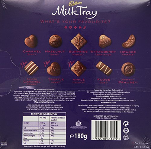 Cadbury Milk Tray Chocolate Selection, Gift Box, 180g