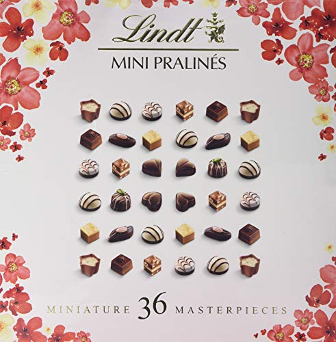 Lindt Mini Pralines Spring - 36 Miniature Milk, Dark and White Chocolate Box, 180 g - Gift Present or Sharing Box - for Him and Her - Easter, Birthday, Congratulations, Thank you