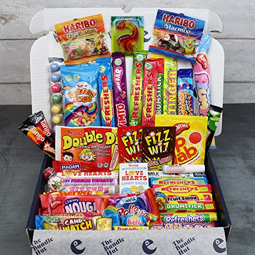 Retro Sweets Gift Box Hamper Selection Box from The Bundle Hut: Packed with 43 Different Old School 90's Retro British Sweets, Gift for Christmas, Birthdays, 1.2kg