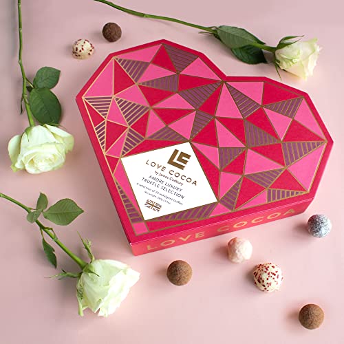 Love Cocoa Chocolate Luxury Truffle Gifts - Pink Chocolate Giant Gift Box Heart - 280g
