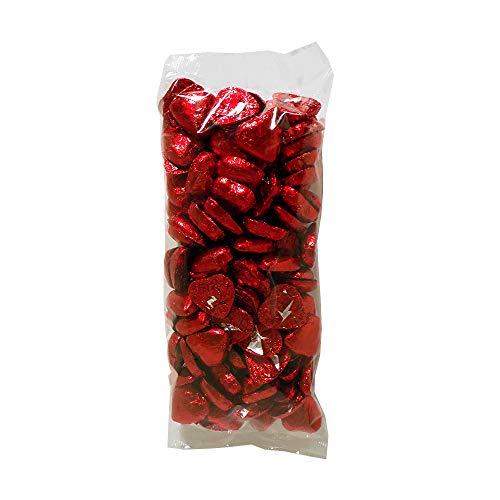 Chocolate heart, Red chocolate hearts, Individually wrapped chocolates ideal for Valentines Day, Mothers Day,Fathers Day Celebration,Bulk 500g approximately 80 Hearts.