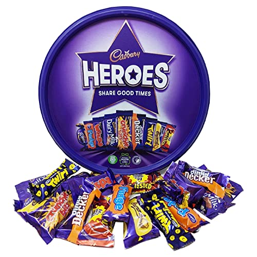 Cadbury Heroes Chocolate Tubs in Bulk -4x563g Bulk Christmas Chocolate, perfect as a Chocolate Christmas Gift,Halloween Sweets or Party Bag Fillers.Bulk Christmas Sweets comes with Topline Card 2.25kg