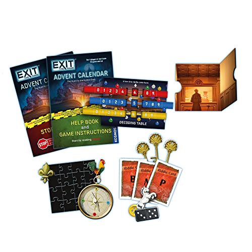 Thames & Kosmos |681951 | EXIT: Advent Calendar - The Hunt For The Golden Book |24 Riddles to Solve | 3D Rooms to Explore | Ages 10+
