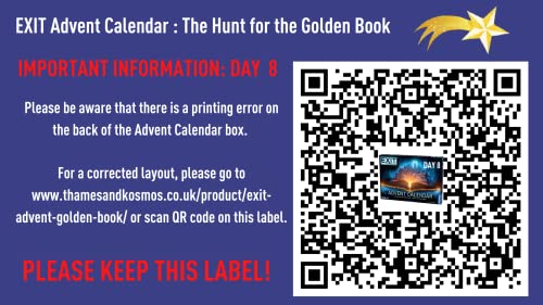 Thames & Kosmos |681951 | EXIT: Advent Calendar - The Hunt For The Golden Book |24 Riddles to Solve | 3D Rooms to Explore | Ages 10+