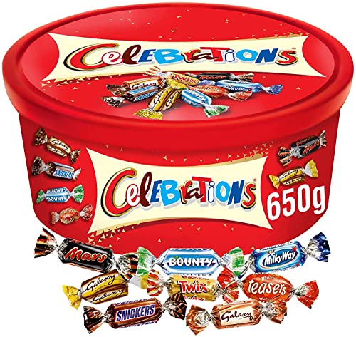 Christmas Chocolate Tubs - 5 Pack - Roses, Heroes, Quality Street, Celebrations and 1 Terry's Orange Chocolates + Topline Card