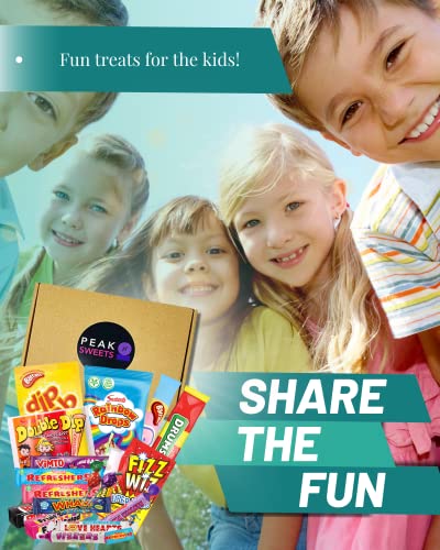 Peak Sweets Large Retro Gift Box - Box of 20 Party Treats and Candy Selection Letterbox - Gift Hamper Basket Set for Christmas, Birthday, Easter for Kids and Adults