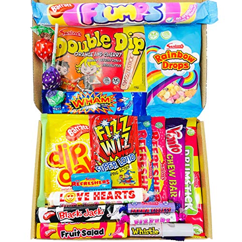 Peak Sweets Large Retro Gift Box - Box of 20 Party Treats and Candy Selection Letterbox - Gift Hamper Basket Set for Christmas, Birthday, Easter for Kids and Adults