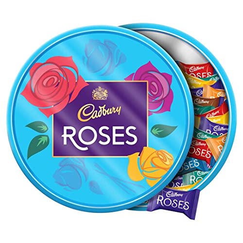 Cadbury Roses Chocolate Tubs in Bulk, 4x550g Bulk Christmas Chocolate, perfect as a Chocolate Christmas Gift, Halloween Sweets or Party Bag Fillers. Bulk Christmas Sweets comes with Topline Card,2.2kg