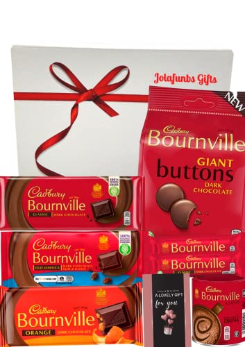 Bournville Dark Chocolate Sweet Hamper Selection Box Of Cadbury Chocolate - Cards,Bournville, Buttons,Bournville Cocoa Powder,Orange Chocolate&More For Valentine Christmas