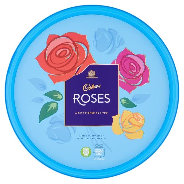 Cadbury Roses Chocolate Tubs in Bulk, 4x550g Bulk Christmas Chocolate, perfect as a Chocolate Christmas Gift, Halloween Sweets or Party Bag Fillers. Bulk Christmas Sweets comes with Topline Card,2.2kg