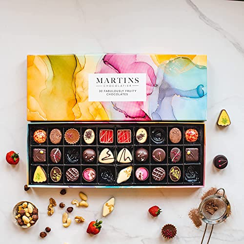 Martin’s Chocolatier Fabulously Fruity Collection | Luxury Handmade Chocolate Box | 30 Belgian Chocolates, 15 Assorted Flavours | Ideal Present for Birthdays & Anniversary (360g)