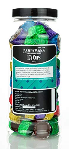 Original Chocolate Icy Cups Retro Sweets Gift Jar By Berrymans Sweet Shop - Classic Sweets, Traditional Taste.