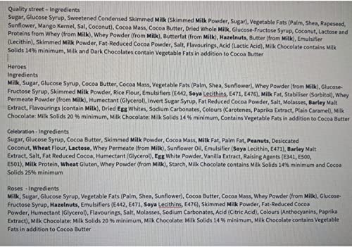 Chesavi products Christmas Chocolates Variety Tubs -Quality Street-Roses - Celebrations - Heroes - Ideal Gifts for Chocolate Lovers, 4 Piece Assortment