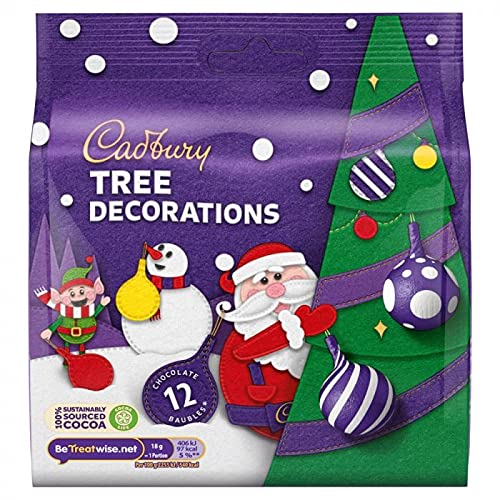 Cadbury Christmas Tree Decorations (72g) Pack of 2 Multipack Gift Baubles