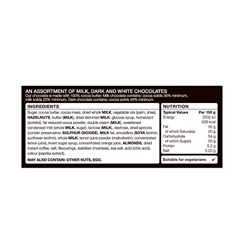 Thorntons Continental Collection, Chocolate Hamper Gift Box, Inspired by European Flavours, Assorted Milk, White and Dark Chocolates, 284g