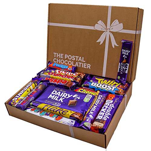 Cadbury Dairy Milk Chocolate Gift Box Hamper, Full Sized Bars, Letterbox Friendly, Perfect for Presents, Surprises Birthdays and Treats, Twirl, Double Decker, Crunchie (Large Hamer Box)