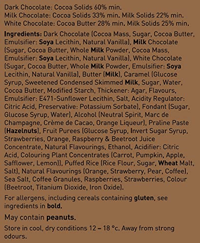 Holdsworth Signature Assortment Gift Box, Luxury Milk, Dark, White Chocolate, Handmade in England, No Palm Oil, Suitable For Vegetarians, Ideal for Birthdays And Anniversary, Assorted Flavours, 160g