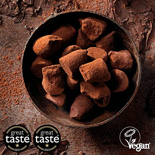 Monty Bojangles Vegan Tower | 3 Gift Boxes - Caramel Haze, Cocoa Berry Blush, Nib Nights | Cocoa Dusted Chocolate Truffles, 300g (3 x 100g Gift Pack)