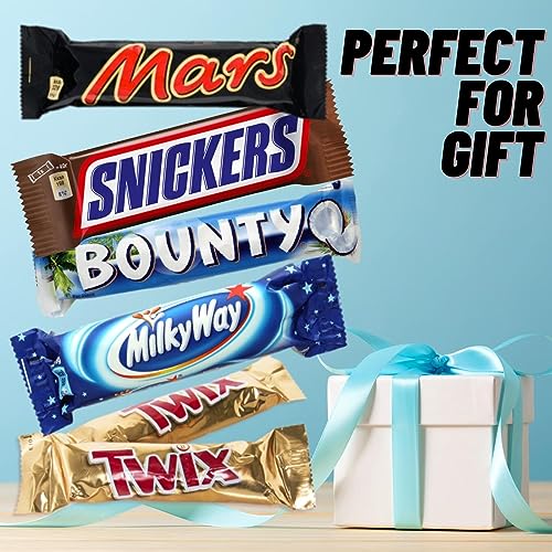 Bounty Snickers Mars Milky Way Twix |christmas Chocolate Mega Gift Hampers |free 40 Gm Snickers |71 Mixed Variety Mini Bars | Kids Treat Fun Size| Party Bag Filler |1.4kg