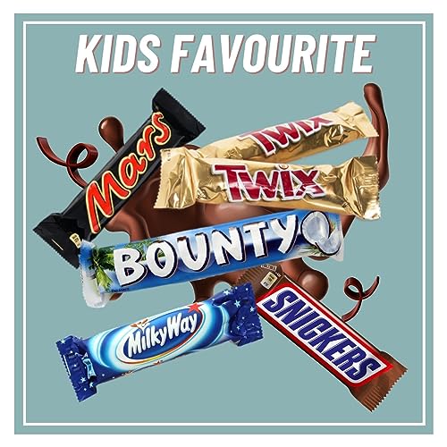 Bounty Snickers Mars Milky Way Twix |christmas Chocolate Mega Gift Hampers |free 40 Gm Snickers |71 Mixed Variety Mini Bars | Kids Treat Fun Size| Party Bag Filler |1.4kg