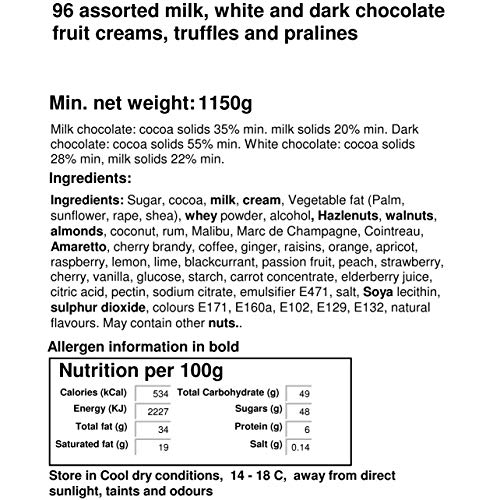 Hamiltons The Ultimate Premium Luxury 96 Handmade Chocolates Gift Box