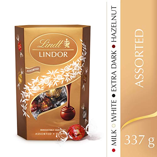 Lindt Lindor Assorted Chocolate Truffles Box, Mother's Day Chocolate Gift for Her, 337 g
