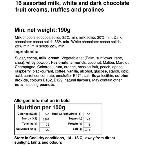 Hamiltons Ivory Luxury Belgian Ballotin 16 Handmade Chocolates Gift Box