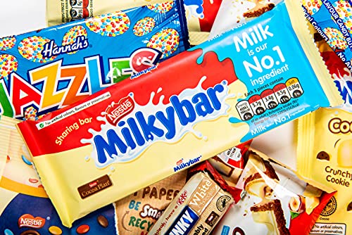 White Chocolate Hamper for White Chocolate Lovers. The Chocolate Box Gift, for All Those Chocolate Lovers. Milkybar, Bueno, Hershey’s, White Mice, Jazzles and More, Presented in A Luxury Gift Box.