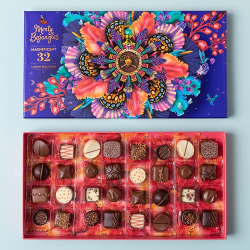 Monty Bojangles Magnificent Luxury Belgian Chocolate Selection Box | Gift Box - Assortment of 32 Milk, Dark and White Belgian Chocolates, 452g