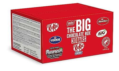 Nestle – The Big Chocolate Box, 30 x Chocolate Bars – KitKat, KitKat Chunky, Yorkie, Aero, Munchies – Chocolate Sharing Gift, 1.3kg