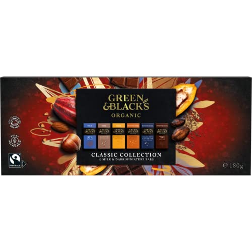 Green & Black's Organic Classic Milk & Dark Miniature Chocolate Gift Collection 180g. Christmas, Confectionery, Easter, Big Night In, Birthday, Sharing Chocolate Box, Present, great gift, OFFICIAL