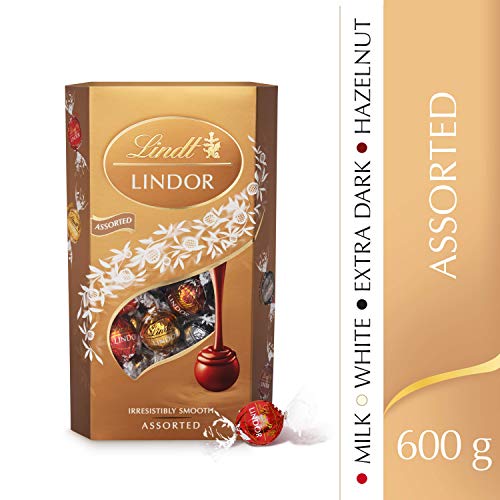 Lindt LINDOR Assorted Chocolate Truffles Box - approx. 48 Balls, 600g - ideal for Sharing and Gifting, Mother’s Day Gift - Chocolate Balls with a Smooth Melting Filling