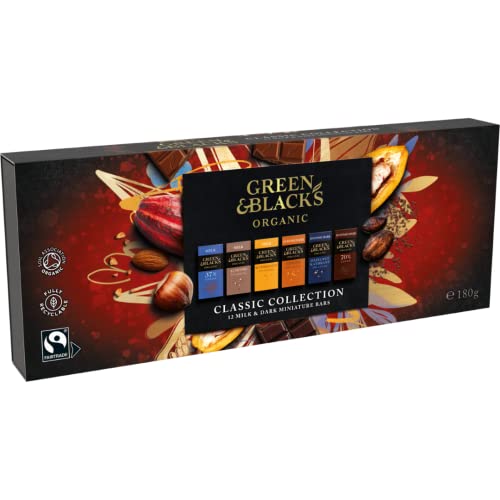 Green & Black's Organic Classic Milk & Dark Miniature Chocolate Gift Collection 180g. Christmas, Confectionery, Easter, Big Night In, Birthday, Sharing Chocolate Box, Present, great gift, OFFICIAL