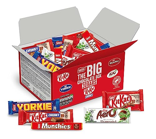 Nestle – The Big Chocolate Box, 30 x Chocolate Bars – KitKat, KitKat Chunky, Yorkie, Aero, Munchies – Chocolate Sharing Gift, 1.3kg