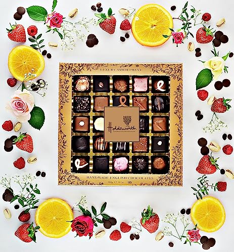 Holdsworth Luxury Assortment Gift Box, Handmade in England, Chocolates, Truffles, Pralines, Caramels, 25 Luxury Assorted Flavours, Suitable For Vegetarians, Ideal for Birthdays, Anniversaries 300 g