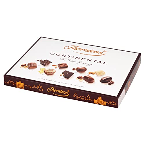 Thorntons Continental Chocolate Gift, Perfect for Sharing, Gifts for Women and Men, Unique Flavours Milk, White, Dark Chocolate, 264g